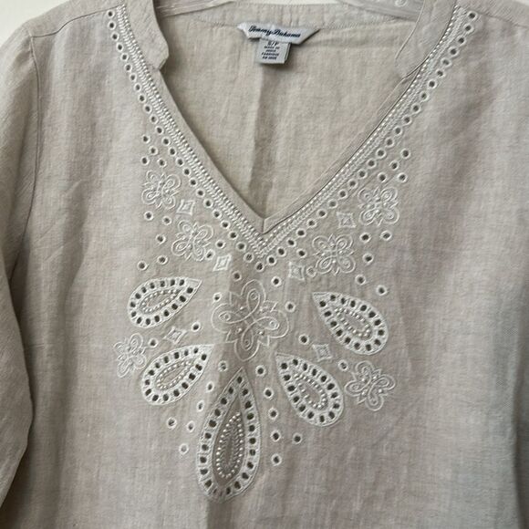 Tommy Bahama Linen Embroidered Tunic S - Picture 2 of 7